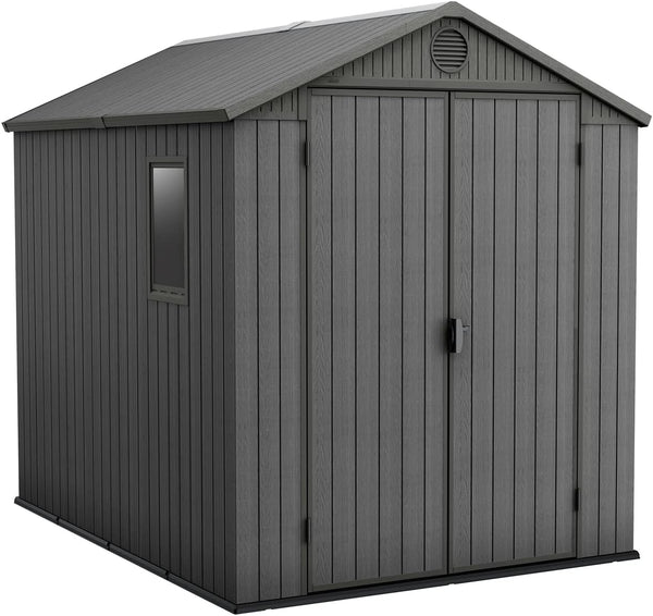 6 x 8 ft Outdoor Garden Storage Shed with Double Doors, Window & Heavy-Duty Floor Panel