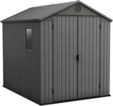 6 x 8 ft Outdoor Garden Storage Shed with Double Doors, Window & Heavy-Duty Floor Panel