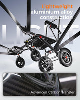 Lightweight Foldable Electric Wheelchair for Adults, 15.5 Mile Range, Dual 250W Motors, Removable 15Ah Battery