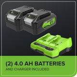 48V Cordless Self-Propelled Lawn Mower with 46cm Cutting Width, 55L Grass Bag, 2 x 4Ah Batteries