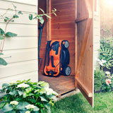 24V Cordless Lawn Mower, 34cm Cutting Width, 2×4Ah Batteries, Fast Charger, 32L Grass Box, 6 Cutting Heights