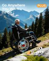 Lightweight Foldable Electric Wheelchair for Adults, 25+ Mile Travel Range, Portable Power Chair, Durable Alloy Frame