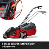 36V Cordless Brushless Lawn Mower, 43cm Cutting Width, 2×4Ah Batteries, 2 Fast Chargers, 63L Grass Bag