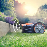 Robot Lawn Mower with Battery & Charger, Wire-Free Operation, Camera & Ultrasonic Sensors