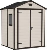6 x 5 ft Outdoor Garden Storage Shed with Double Doors, Window & Heavy-Duty Floor Panel