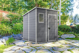 6 x 6 ft Outdoor Garden Storage Shed with Single Door, Window & Heavy-Duty Floor Panel