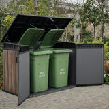Horizontal Storage Shed with Hydraulic Lid, Double Doors & Lockable Design